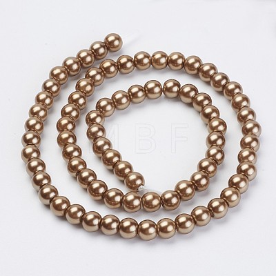 Eco-Friendly Dyed Glass Pearl Beads Strands HY-A008-6mm-RB037-1