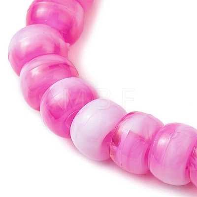 7Pcs 7 Colors Two Tone Rondelle Acrylic Beaded Stretch Bracelets for Women BJEW-JB10237-1