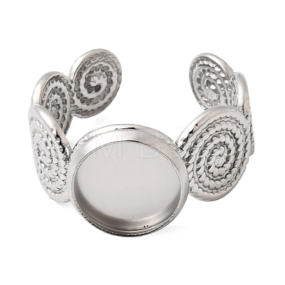 Spiral 304 Stainless Steel Cuff Ring Components STAS-P454-02B-P-1