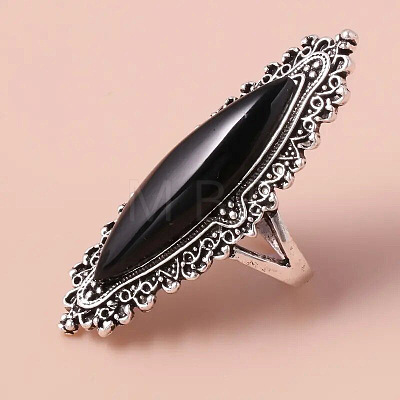 Horse Eye Alloy with Resin Finger Rings FS-WG13A66-04-1