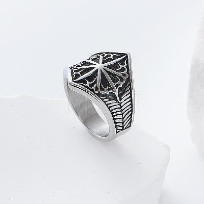 Eight-Point Star 304 Stainless Steel Finger Rings UT4019-3-1