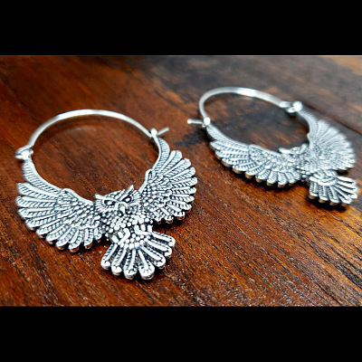 Bohemian Style Alloy Owl Hoop Earrings FS-WGF4BD1-01-1