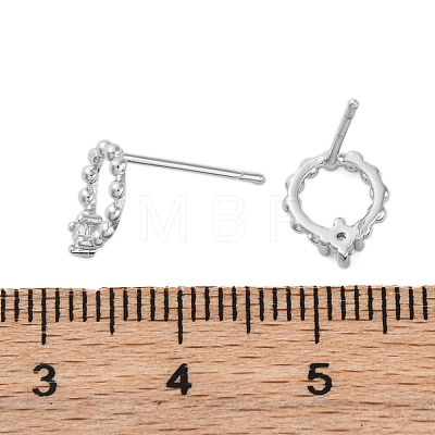 Brass Clear Cubic Zirconia Stud Earrings EJEW-Q014-33P-1