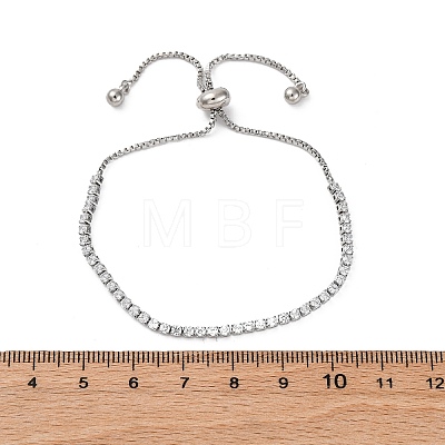 Brass Cubic Zirconia Bolo Tennis Bracelets BJEW-P232-01P-03-1