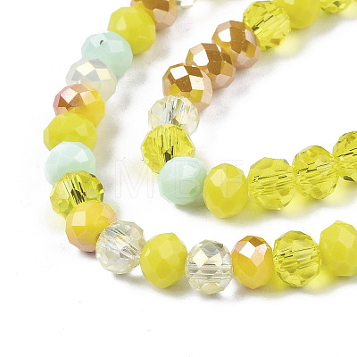 Electroplate Glass Beads Strands X-EGLA-N002-12H-1