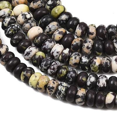 Natural Yellow Turquoise(Jasper) Beads Strands G-L647-D08-4x6mm-1