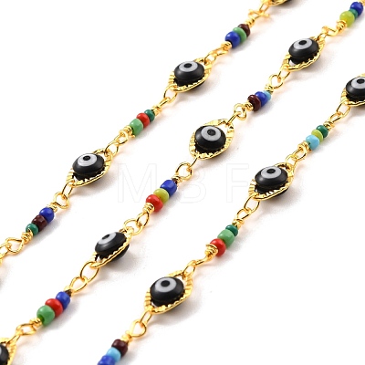 Handmade Brass Oval with Evil Eye Link Chains CHC-M022-02-1