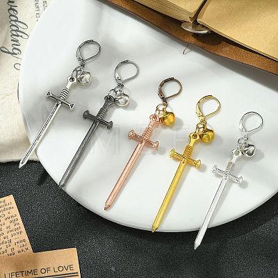 Alloy Sword Big Pendant Decorations HJEW-JM01547-1