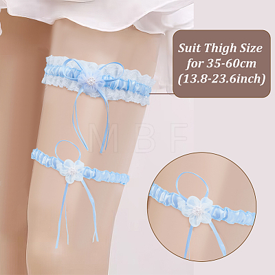 MAYJOYDIY US 1 Set Polyester Lace Elastic Bridal Garters DIY-MA0003-42-1