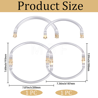 2Pcs 2 Styles Aluminum Purse Handle Frames PURS-BBC0001-11A-1