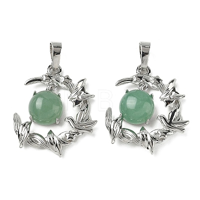 Natural Green Aventurine Pendants G-B194-01P-05-1
