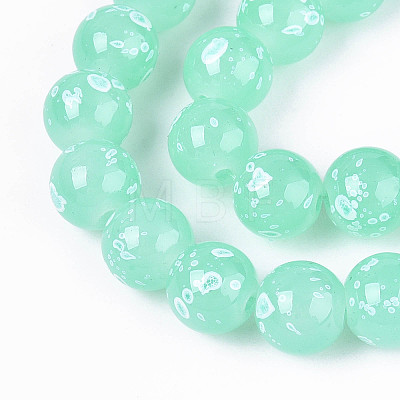 Baking Paint Glass Beads Strands DGLA-N015-10mm-07-1
