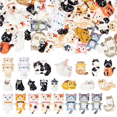 72Pcs 24 Styles Halloween Theme Opaque Resin Cabochons CRES-ME0001-09-1