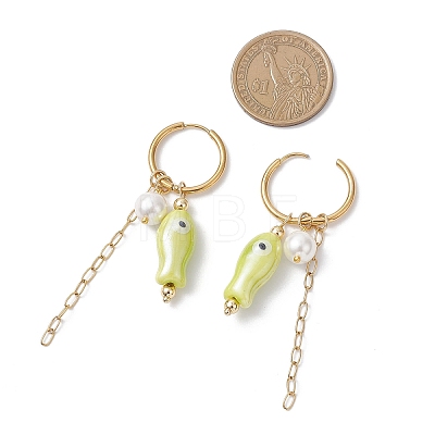 304 Stainless Steel Fish Hoop Earrings EJEW-JE06748-1