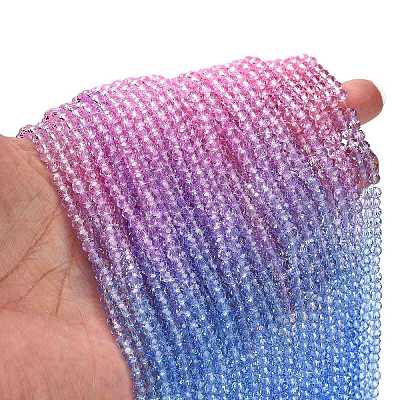 Transparent Painted Glass Beads Strands DGLA-A034-T4mm-A08-1