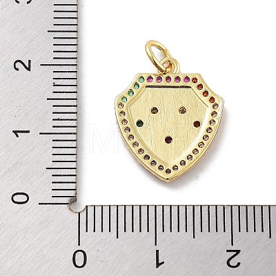 Rack Plating Brass Micro Pave Cubic Zirconia Pendants KK-Z071-78G-1