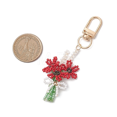 3D Flower Glass Seed Beaded Pendant Decorations KEYC-MZ00056-1