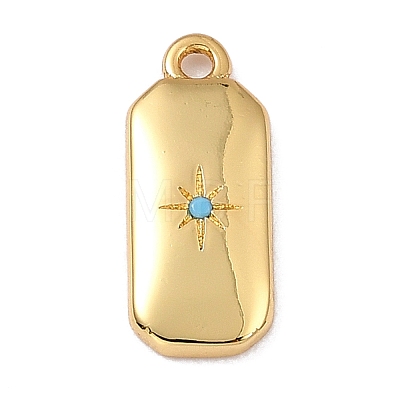 Brass Micro Pave Cubic Zirconia Charms ZIRC-I054-12G-06-1