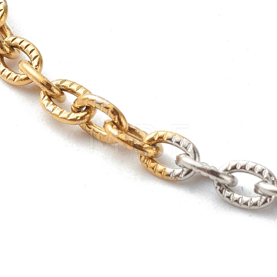 Two Tone 304 Stainless Steel Cable Chains Bracelets BJEW-JB06541-1