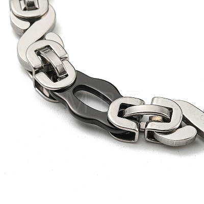 Two Tone 304 Stainless Steel Oval & Infinity Link Chain Bracelet BJEW-B078-36BP-1
