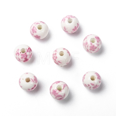 Handmade Printed Porcelain Beads PORC-Q201-10mm-3-1