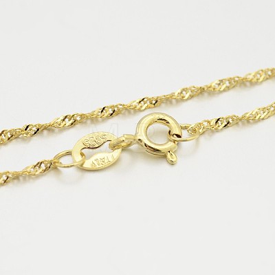 925 Sterling Silver Singapore Chain Necklaces STER-M086-04B-G-1