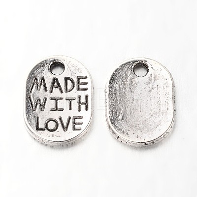 Tibetan Style Alloy Oval Charms LS-TIBEP-Q035-08AS-NR-1