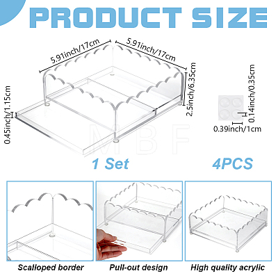 Square Acrylic Trays ODIS-WH0007-013A-1