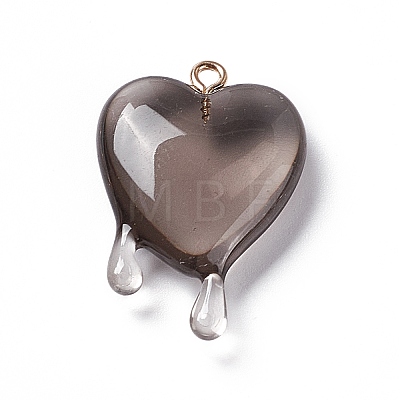 Transparent Resin Pendants RESI-F028-01B-1