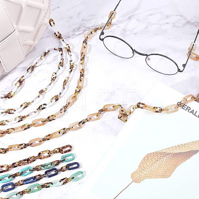 6 Strands 6 Colors Handmade Acrylic Figaro Chains AJEW-FH0002-03-1