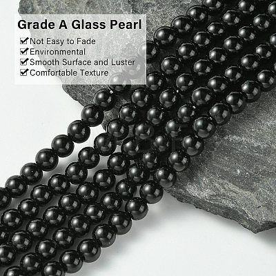 Eco-Friendly Grade A Glass Pearl Beads HY-J002-6mm-HX068-1