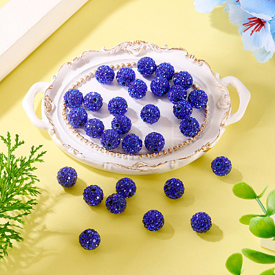 30Pcs Pave Disco Ball Beads RB-TA0001-26D-1