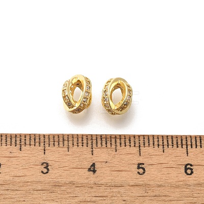 Brass Micro Pave Clear Cubic Zirconia Beads KK-L225-011G-1