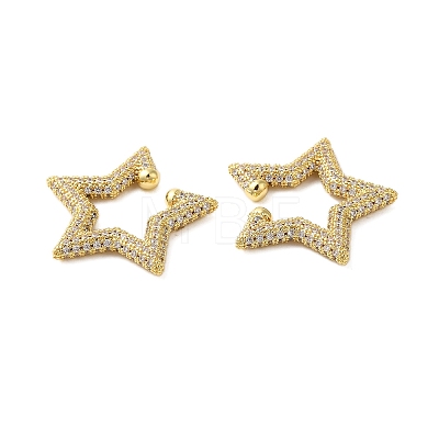 Star Cubic Zirconia Cuff Earrings KK-A228-06G-1