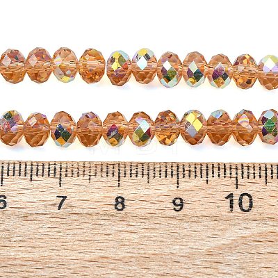 Electroplate Transparent Glass Beads Strands EGLA-A046-01B-25-1