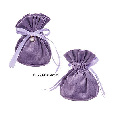 Velvet Jewelry Bags with Drawstring & Plastic Imitation Pearl TP-CJC0001-03H-1