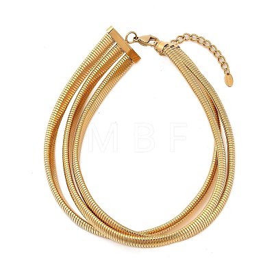 304 Stainless Steel 3-Strand Snake Chain Necklaces for Women NJEW-B122-02G-1