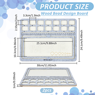 Wood Covered with Felt Wood Bead Design Board DIY-WH0419-97B-1