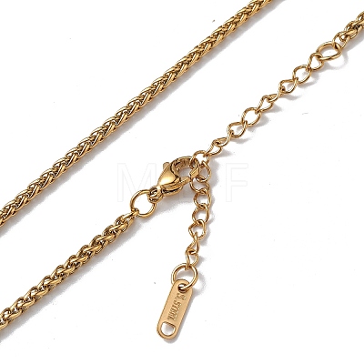 Ion Plating(IP) 304 Stainless Steel Wheat Chain Necklace for Men Women NJEW-K245-021B-1