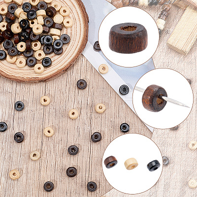 900Pcs 3 Colors Natural Maple Wood Beads WOOD-SP0001-94-1