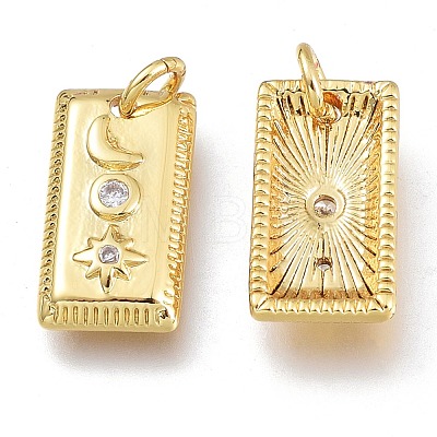 Brass Micro Pave Clear Cubic Zirconia Charms KK-M206-23G-1