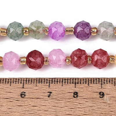 Ombre Effect Dyed Transparent Crackle Glass Beads Strands GLAA-Q111-8MM-M-1