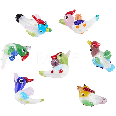 7Pcs 7 Colors Handmade Lampwork Beads LAMP-PA0001-84-1