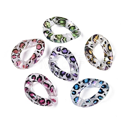 UV Plating Printed Transparent Acrylic Beads AC-CBAEEF4-21-1
