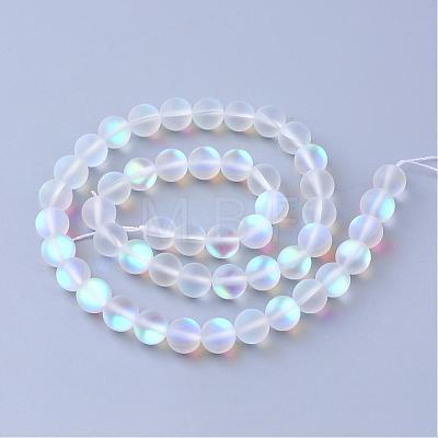 Synthetic Moonstone Beads Strands G-R375-10mm-A13-1