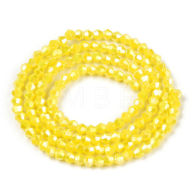 Opaque Solid Color Electroplate Glass Beads Strands EGLA-A039-P2mm-B05-1