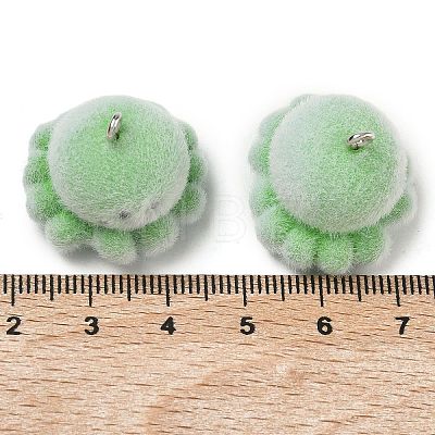 Flocking Opaque Resin Pendants RESI-F064-A18-1