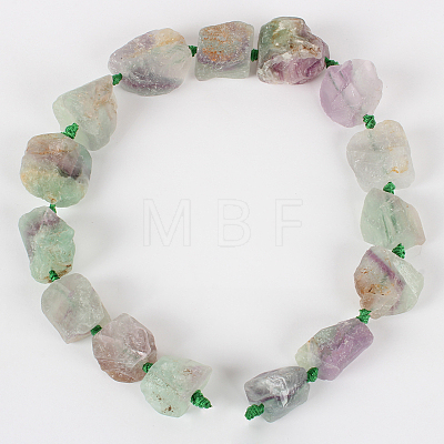 Natural Gemstone Fluorite Rough Nuggets Bead Strands G-E219-08-1