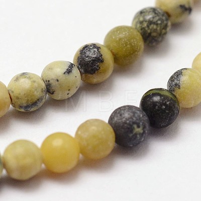 Natural Yellow Turquoise(Jasper) Beads Strands G-N0188-01-2mm-1