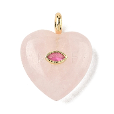 Natural Rose Quartz Pendants X-G-P585-03G-09-1